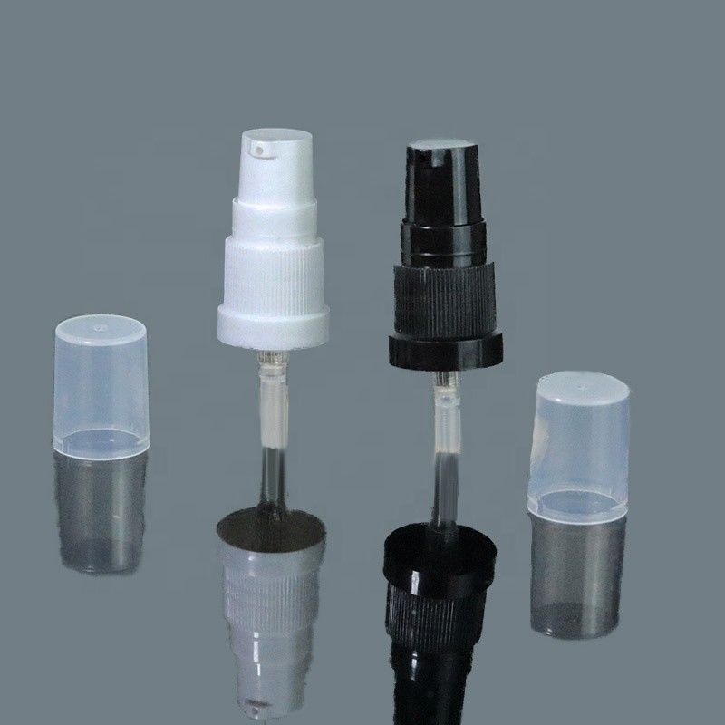 18mm 18/410 de bomba plástica do pulverizador da loção do preto do preço de fábrica com tampão claro