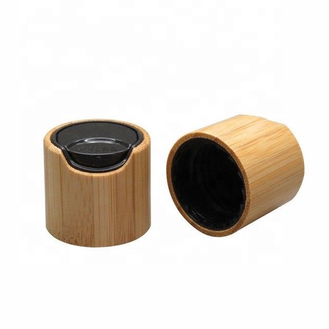 As tampas superiores dos tampões do disco de bambu superior de bambu de Consmetic do disco cobrem para garrafas cosméticas